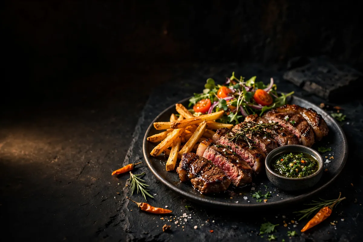 A churrasco steak plate