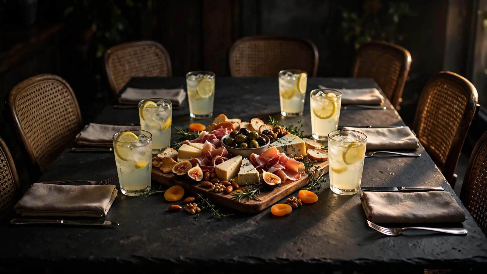 A table set for six